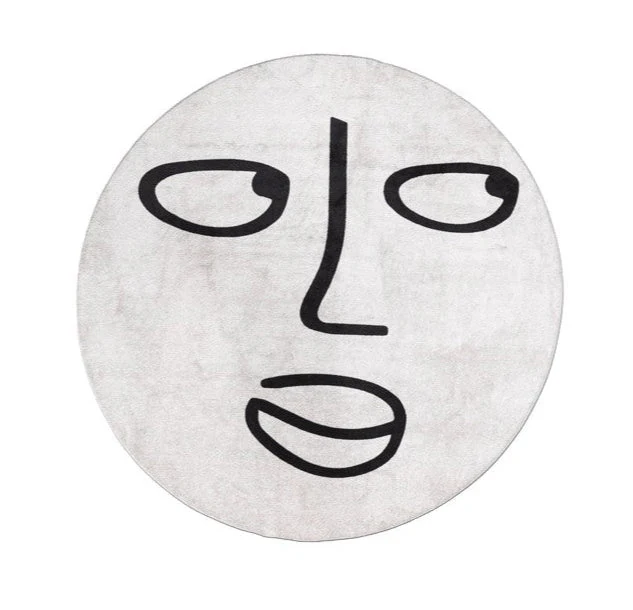 Silent Moon Round Carpet by Qeeboo